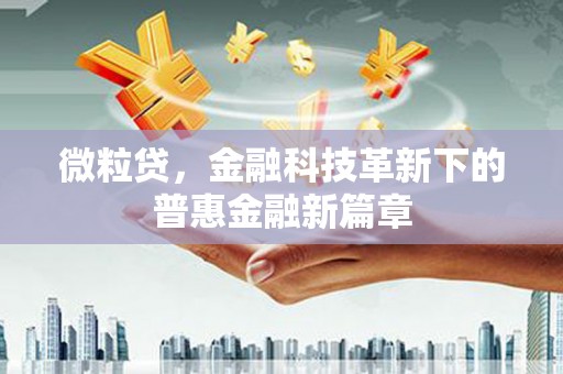 宁明微粒贷，金融科技革新下的普惠金融新篇章