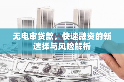 宜兰无电审贷款，快速融资的新选择与风险解析