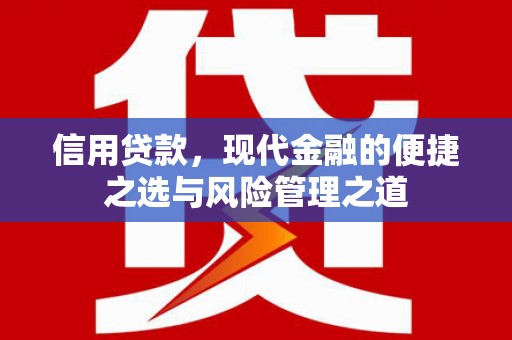 耀州信用贷款，现代金融的便捷之选与风险管理之道