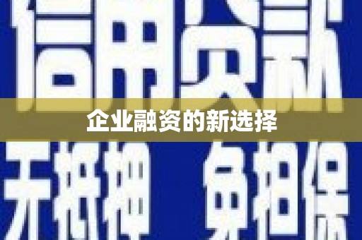 旅顺口企业融资的新选择