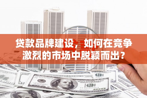 西林贷款品牌建设，如何在竞争激烈的市场中脱颖而出？
