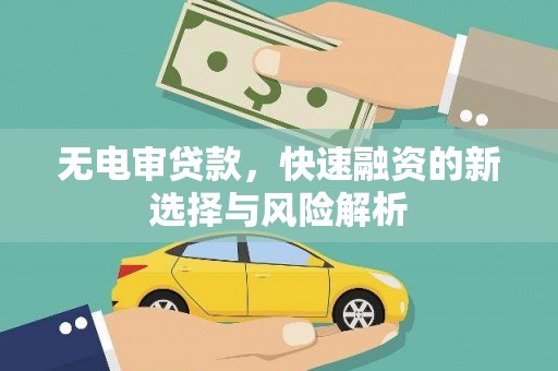 广水无电审贷款，快速融资的新选择与风险解析
