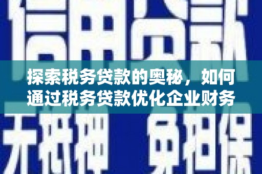 来宾探索税务贷款的奥秘，如何通过税务贷款优化企业财务