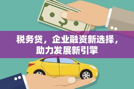 西屿税务贷，企业融资新选择，助力发展新引擎