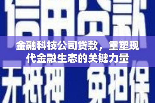 西城金融科技公司贷款，重塑现代金融生态的关键力量