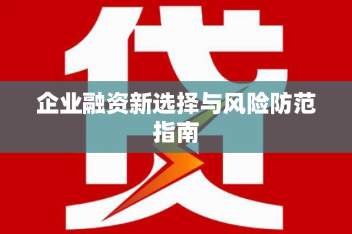 望谟企业融资新选择与风险防范指南