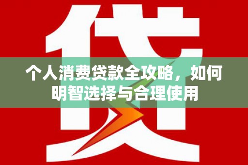 泰安个人消费贷款全攻略，如何明智选择与合理使用